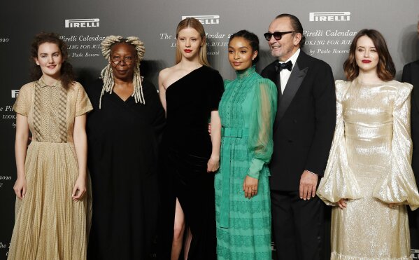 Claire Foy on hand to unveil Pirelli's 2020 calendar | AP News